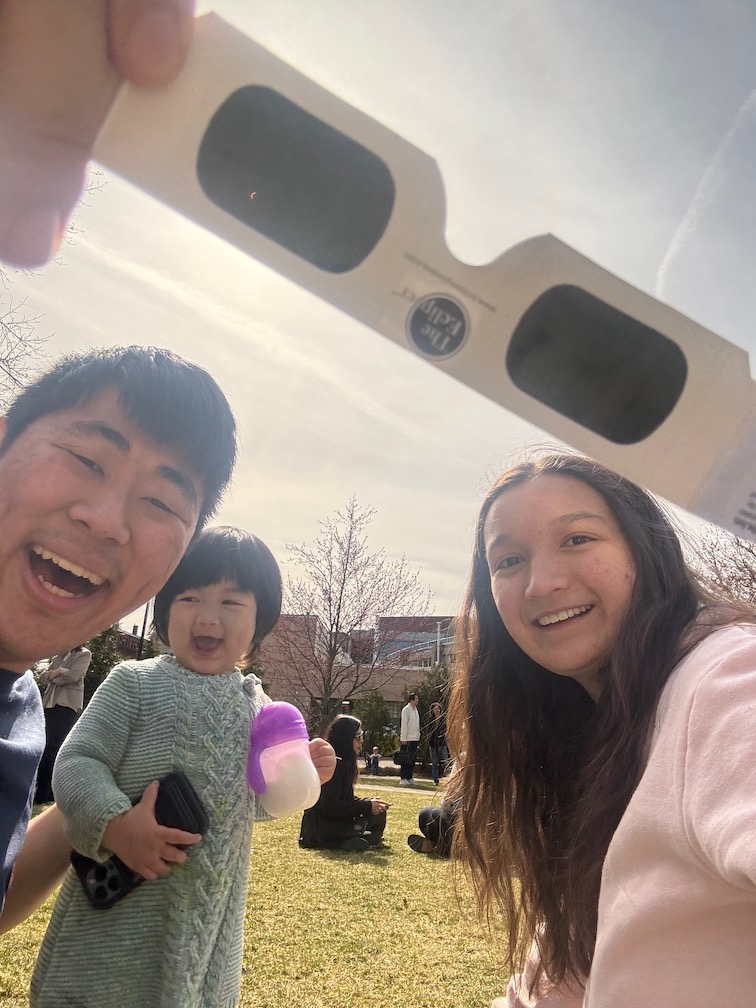 Family at eclipse
