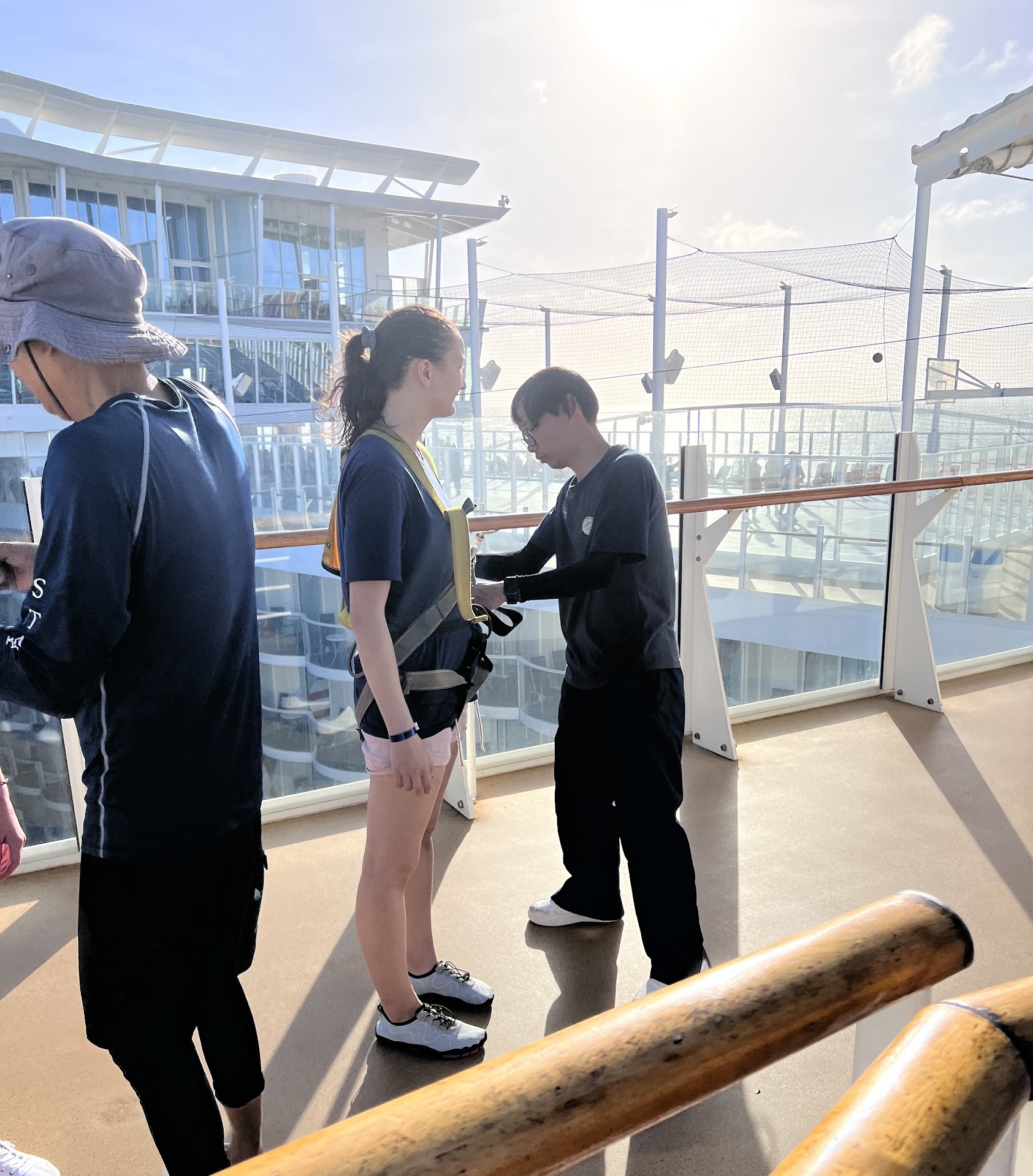 Zip-lining on the Harmony of the Seas